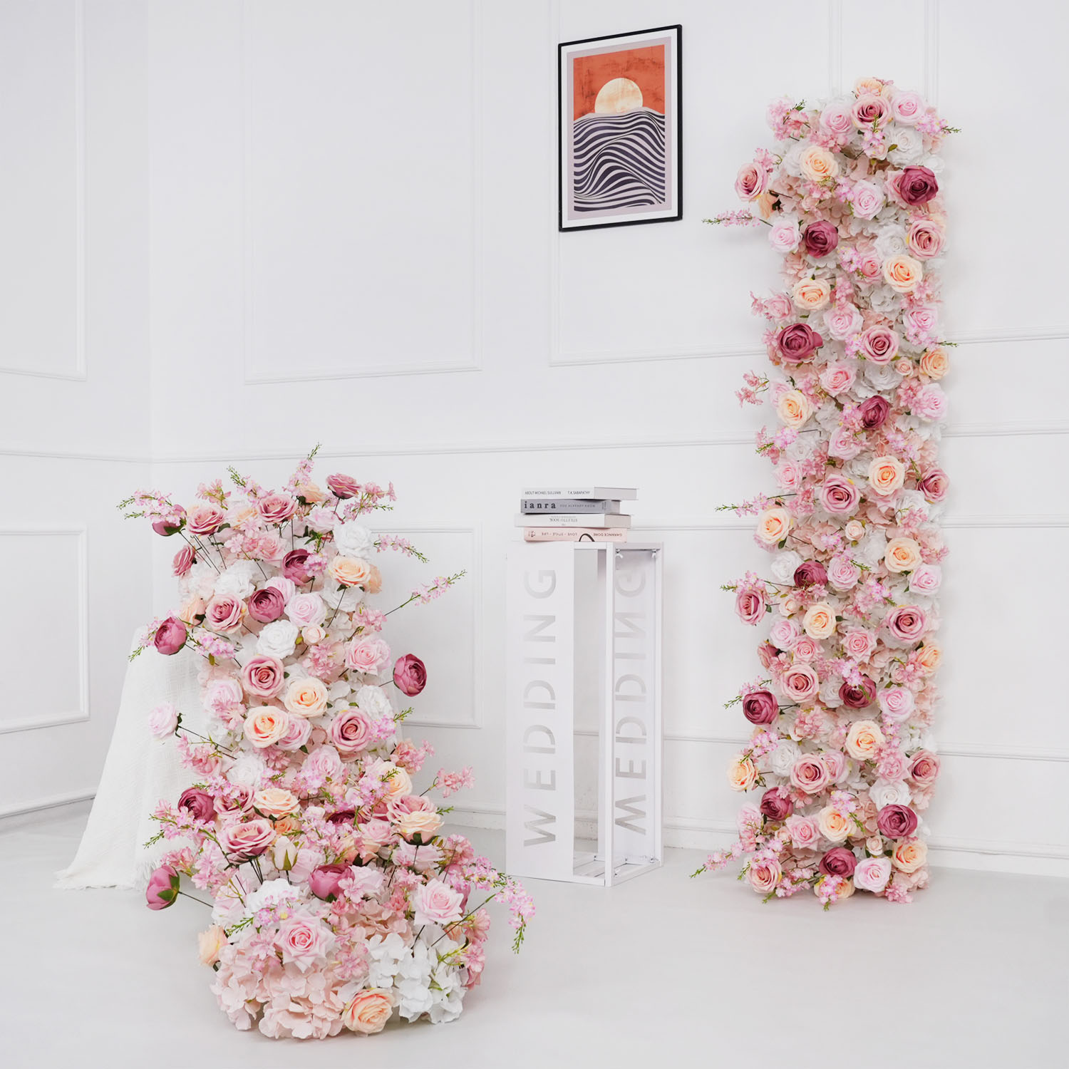 Flower Wall Panel - Uflower Luksusowe Sztuczne Kwiaty Rząd Dekoracja