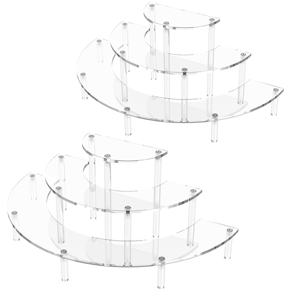 Cupcake Stand Tier - 1/2 szt. Akrylowy Stojak Ekspozycyjny 3-poziomowy