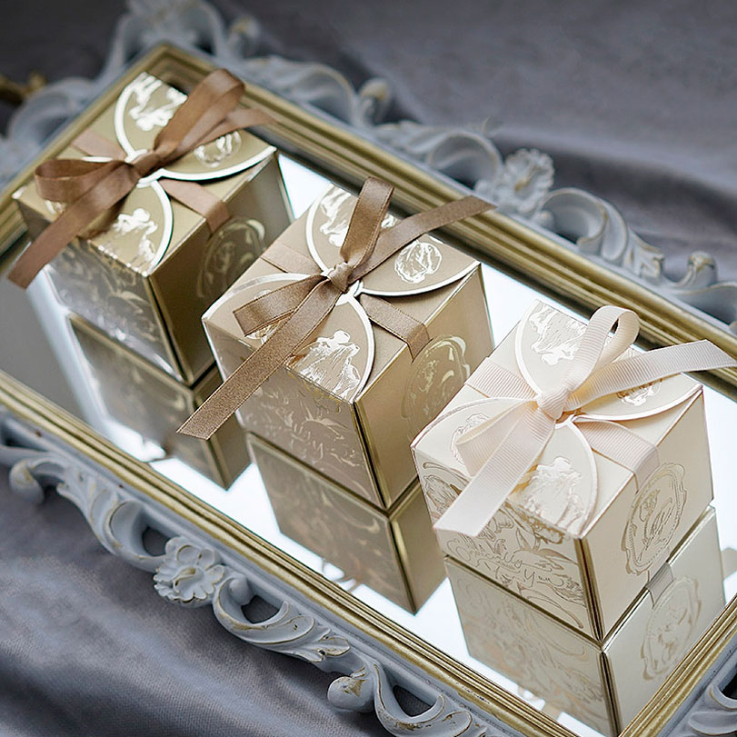 Event Party Box - Kwadratowe papierowe pudełka na prezenty ze