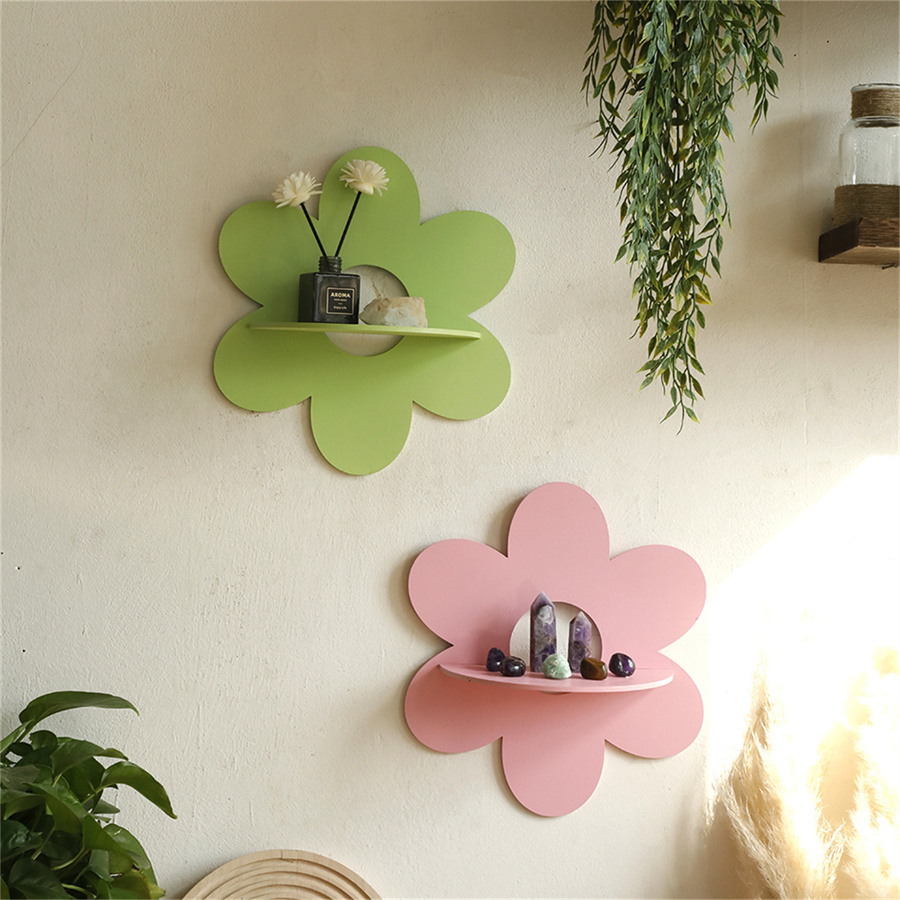 Flower Wall Panel - Kwiatowa kryształowa półka ekspozycyjna Boho pływająca