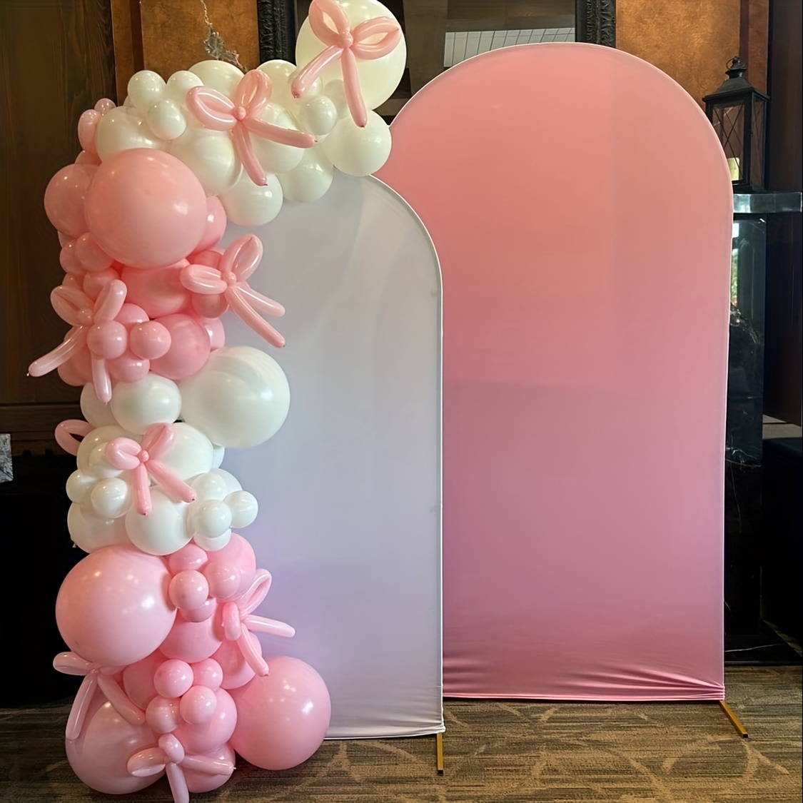 Balloon Arch Kit - Zestaw łuku balonowego z różowymi wstążkami,