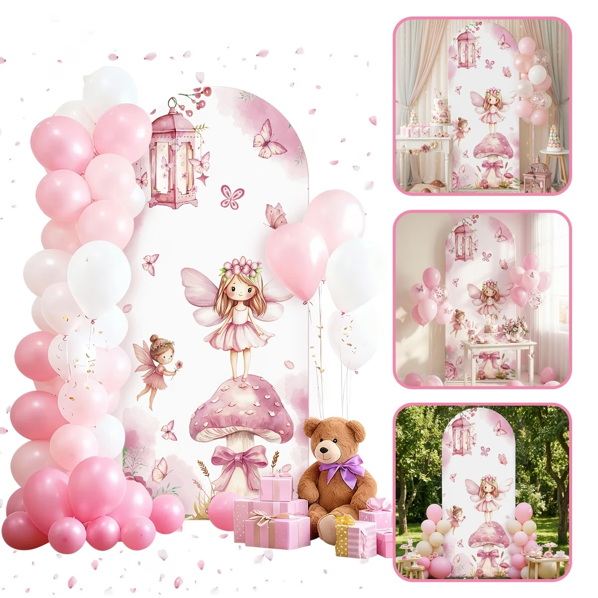 Tło z wróżkami i grzybami, sło – Dessert Table Backdrop recenzja i cena