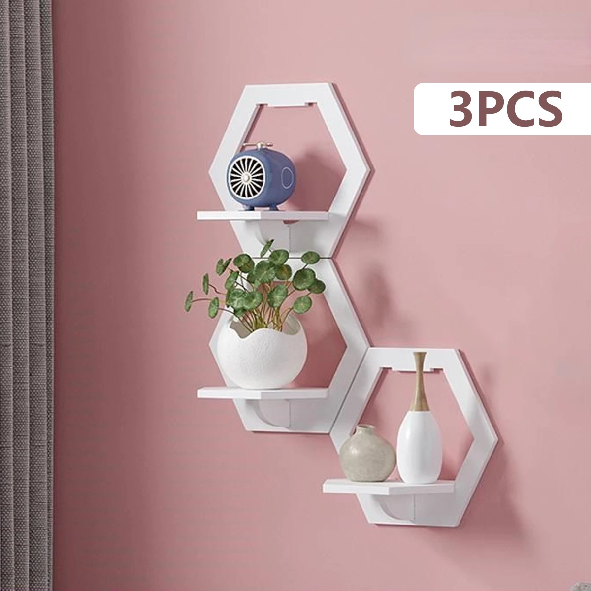 3Pcs Sześciokątna półka ścienn – Flower Wall Panel recenzja i cena
