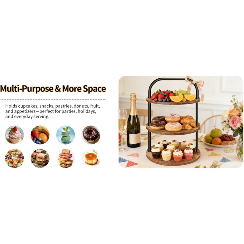 ABLN - Drewniany Stojak na Bab – Cupcake Stand Tier recenzja i cena