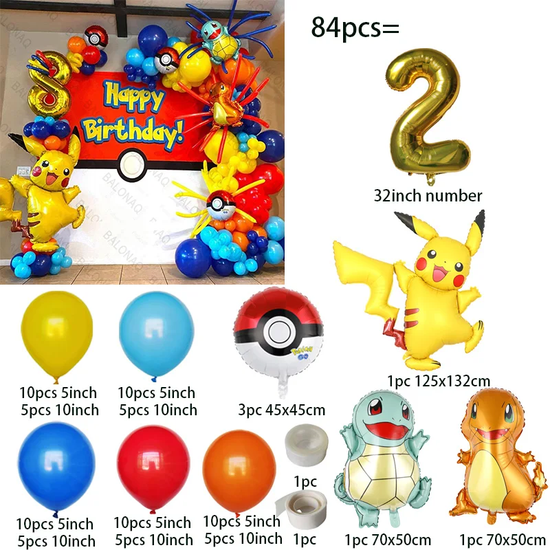 84 szt. Balony Pikachu, girlan – Balloon Arch Kit recenzja i cena