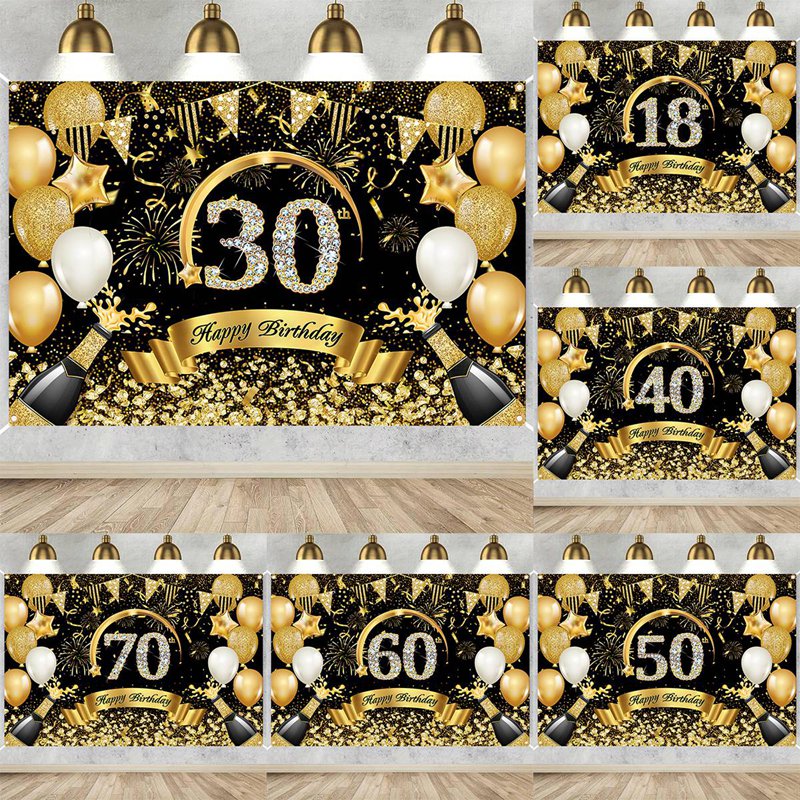 Happy 30th 40th 50th Birthday  – Party Banner Gold recenzja i cena